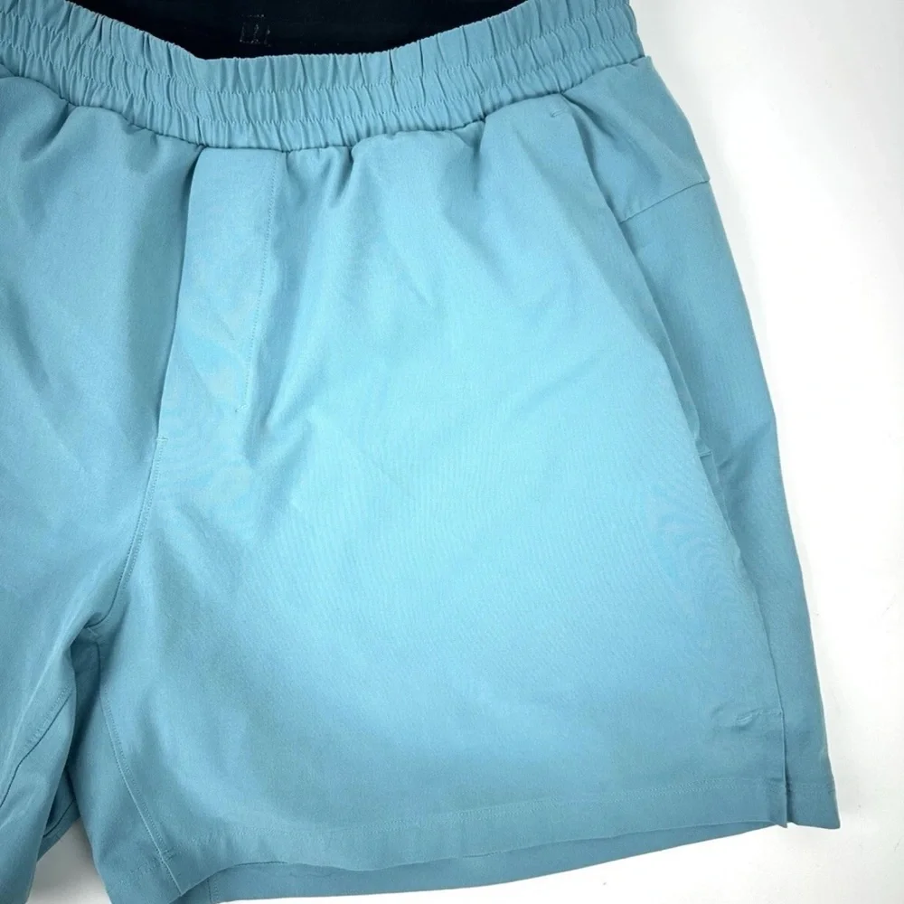 Lululemon Channel Cross Short 5" Swim Trunks Men’s Sz L Drawstring Sky Blue - Picture 2 of 10